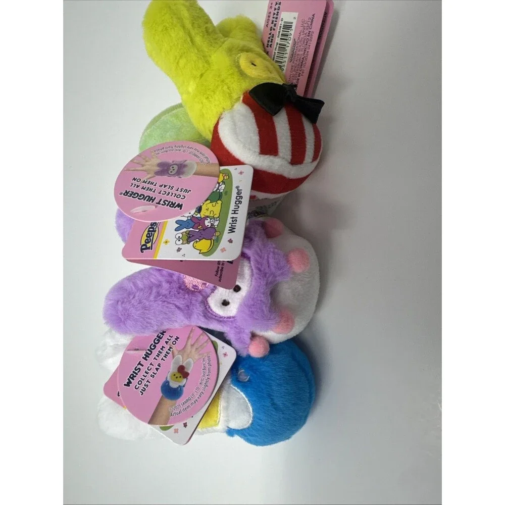 Peeps X Hello Kitty & Friends Wrist Huggers Easter Plush Slap Bracelet Set 3 NWT